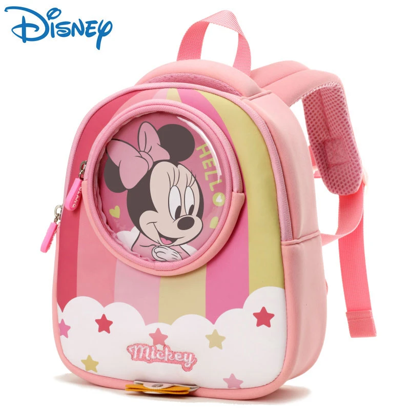 Disney Mochila Infantil de Minnie y Mickey para niños y niñas de a 6 años, morral escolar con dibujos animados|Mochilas| - AliExpress