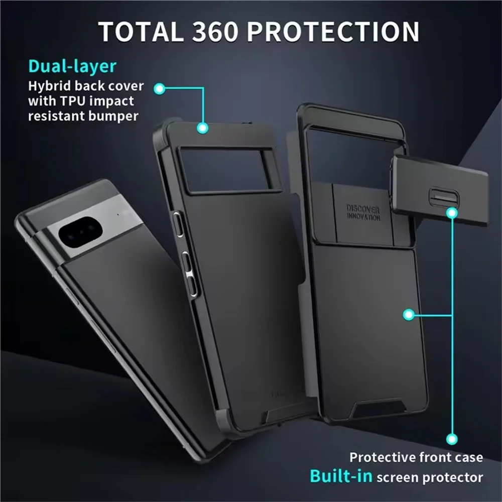 Slide Camera Protector Shockproof Phone Case with Lens Protective Armor Cover