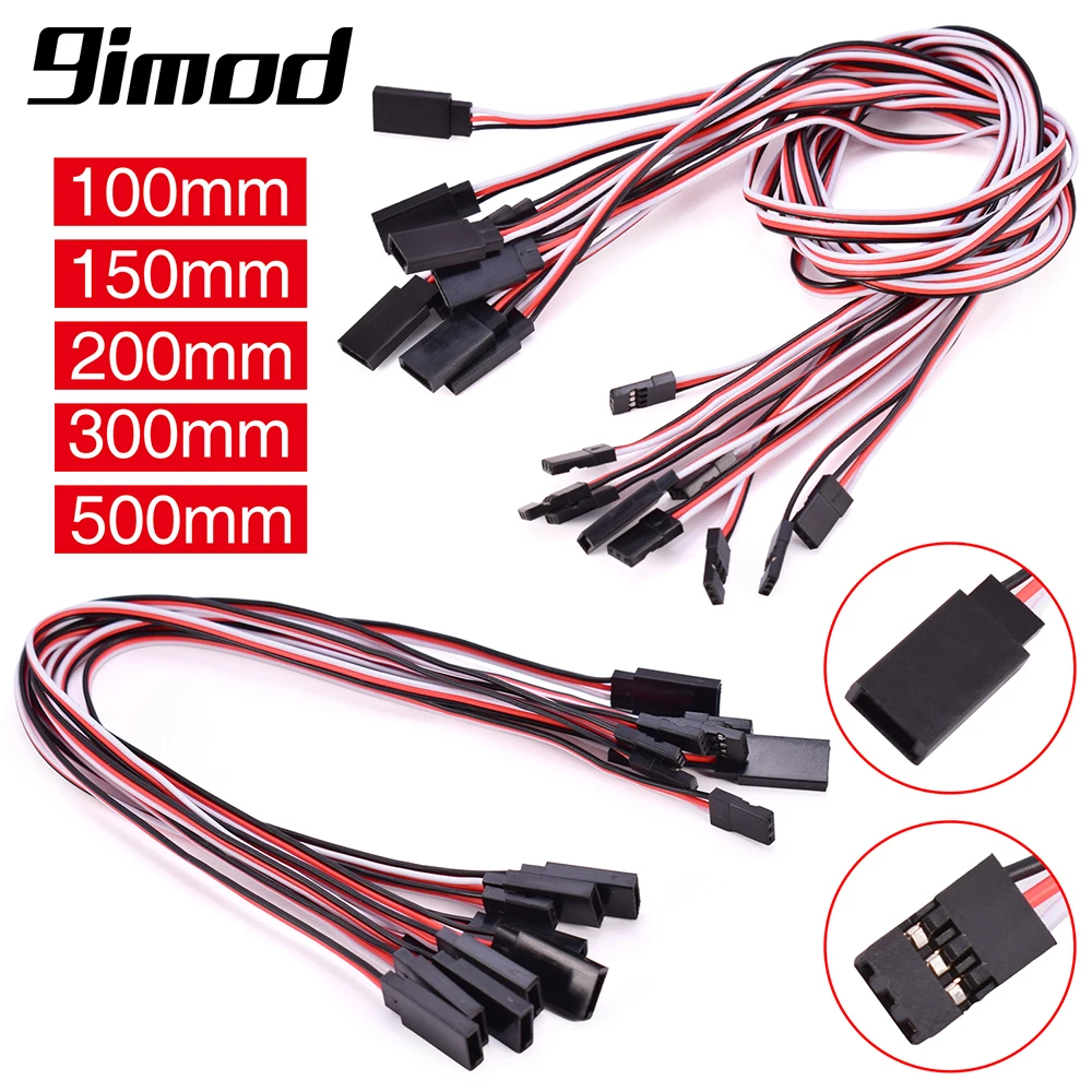 10pcs 100mm 150mm 200mm 300mm 500mm Servo Extension Cable Servo Wire