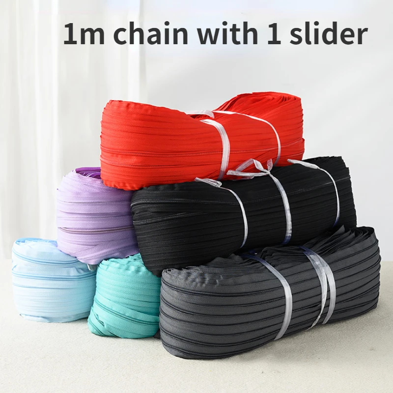 

20m/lot 5# Nylon Coil Zipper Chain Mosquito Net Schoolbag Outdoor Tent Sofa Cover Quilt Sleeping Bag Repair Sewing Accessories