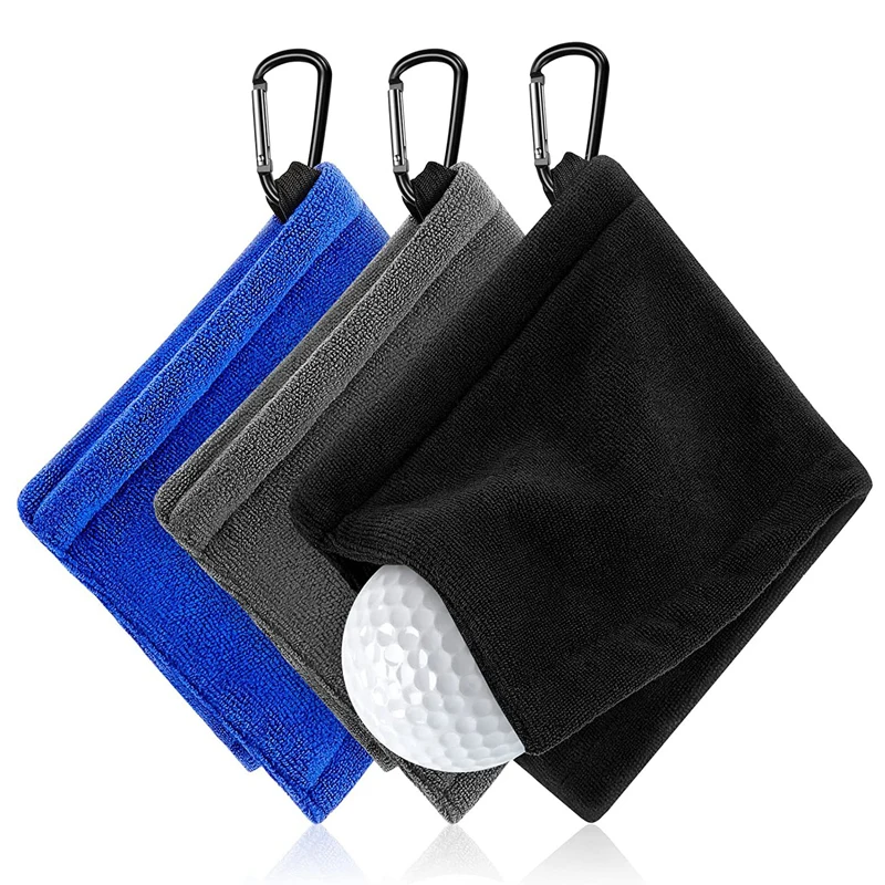 

Golf Straps Carabiner Cleaning Towels Portable Golf Accessories Square Microfiber Golf Club Head Wipes Cleaning Mopping Cloths