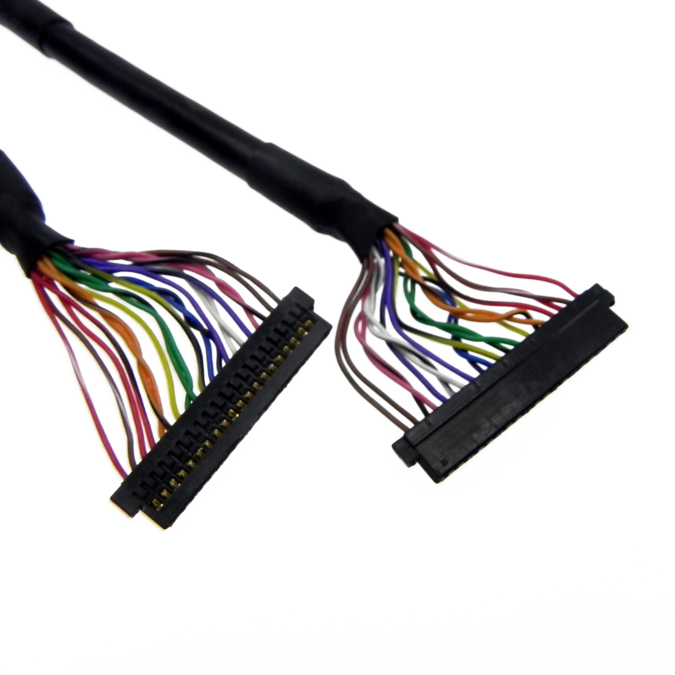 JAE 20핀 커넥터 양쪽 끝이 차폐된 LVDS LCD 케이블 150mm 노트북용