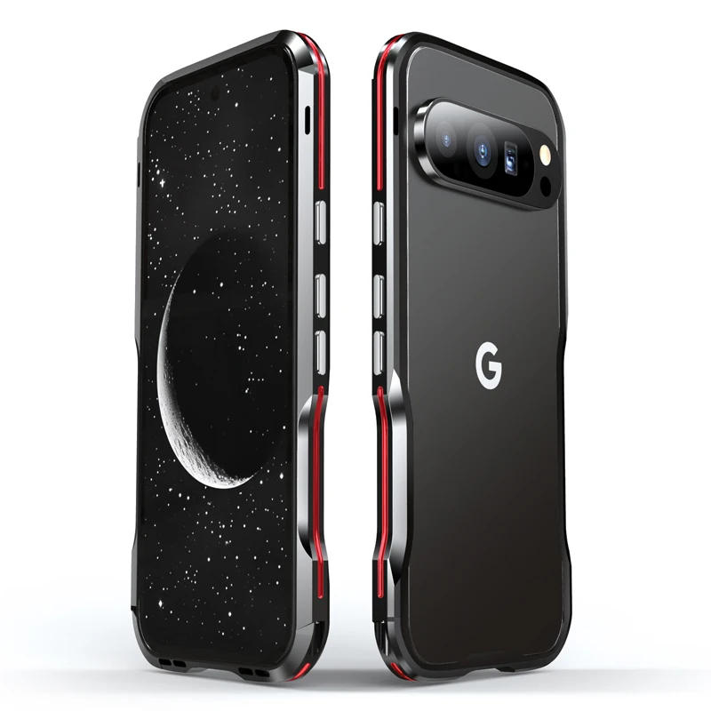 Luxury Frosted Metal Blade Phone Case with Shockproof Bumper and Lens Protection