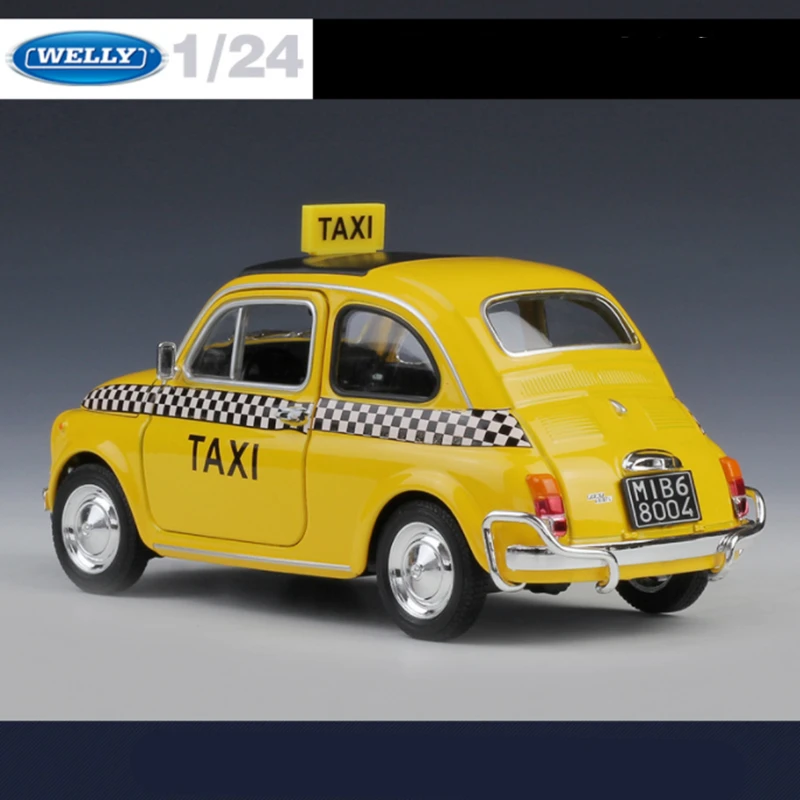 Miniature FIAT 500 F CUSTOM 1968 JAUNE 1/12