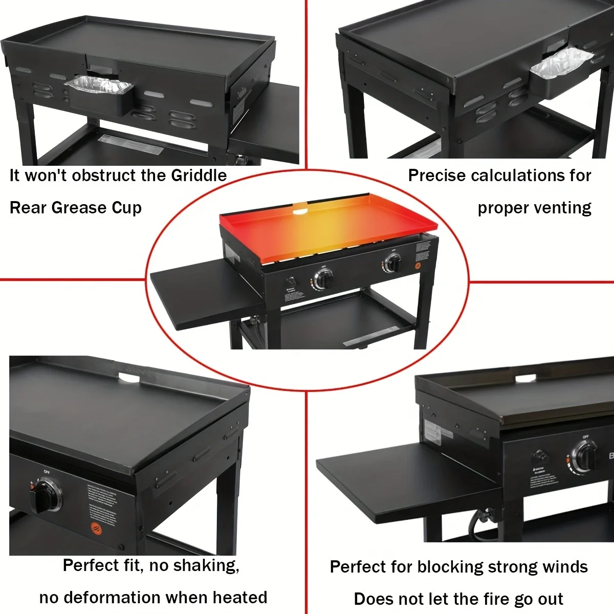 BBQ Wind Screen BBQ Wind Screen Griddle Accessories For Blackstone Griddle Grill And Camping Windproof Heat Gathering Save Propane Wind Screen