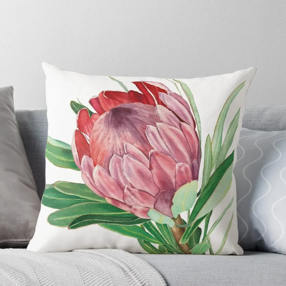 

Watercolor protea flower Throw Pillow Decorative Cushions Covers For Sofas Marble Cushion Cover Pillowcase