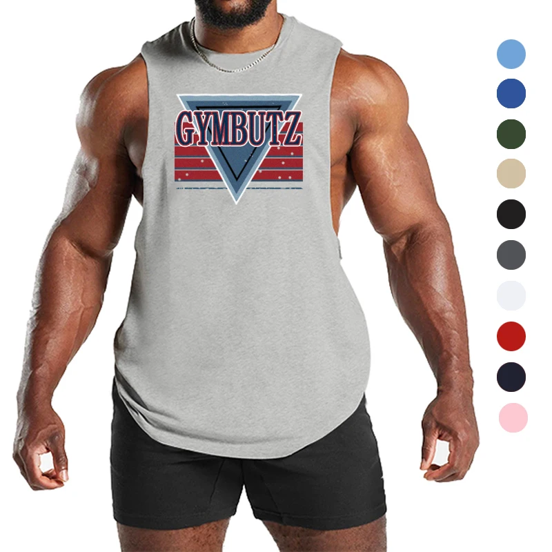 

Summer Gym Stringer Tank Top Men Cotton Clothing Bodybuilding Sleeveless Shirt Fitness Vest Muscle Singlets Workout Tank M-4XL