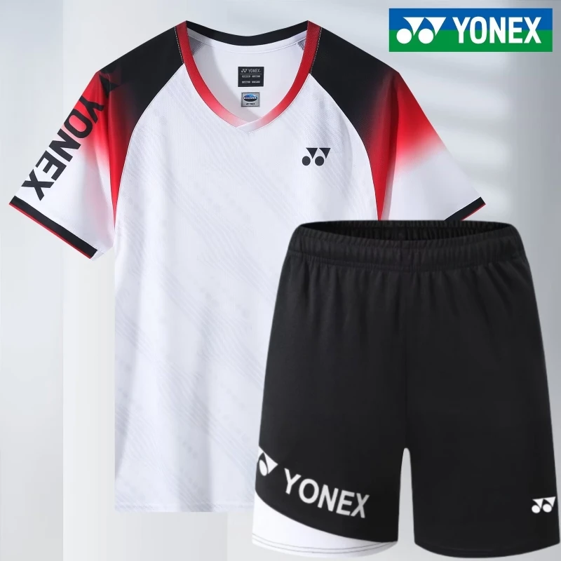Yonex men's badminton shorts Badminton suit top Short sleeve tennis suit short sleeve breathable quick drying sweatpants badminton shorts