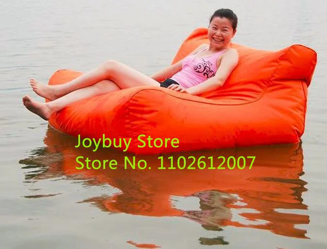 Extra large floating bean bag , Giant pool side beanbag chair on the water , orange float bean cushion