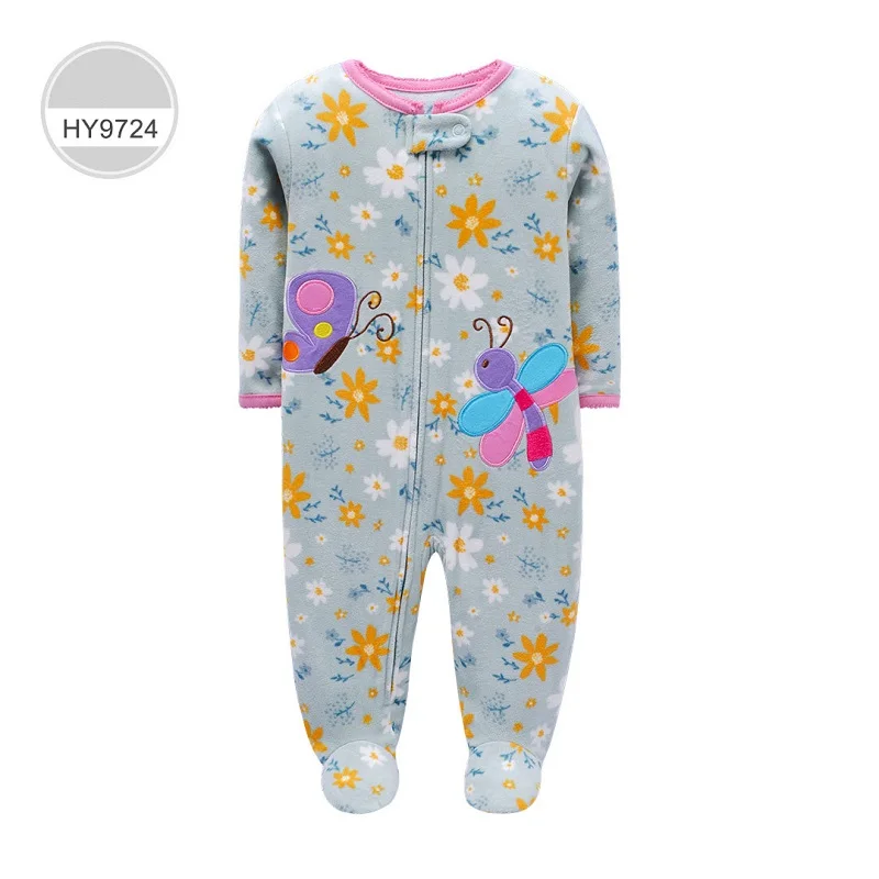 Newborn Infant Baby Boy Girl Romper Spring Autumn Polar Fleece Long-Sleeve Jumpsuit Warm Toddler Baby Clothes For 0-12 Months