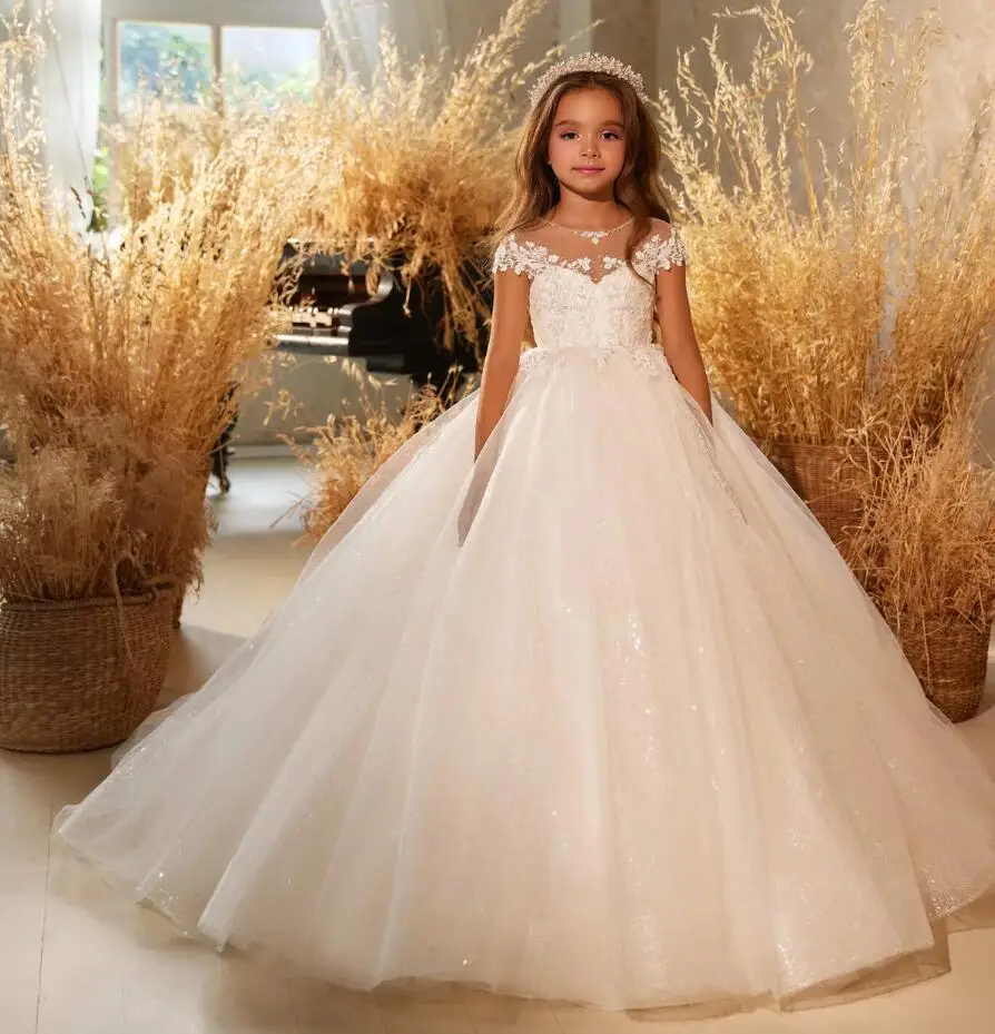 

Elegant Flower Girl Dress for Wedding 2-14Y Teen Girls Graduation Party Prom Long Gown Children's Pageant Dress First Communion