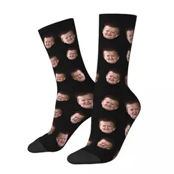 Hip-hop Hasbulla Fighting Meme Basketball Socks Mini Khabib Blogger Polyester Middle Tube Socks for Unisex Sweat Absorbing