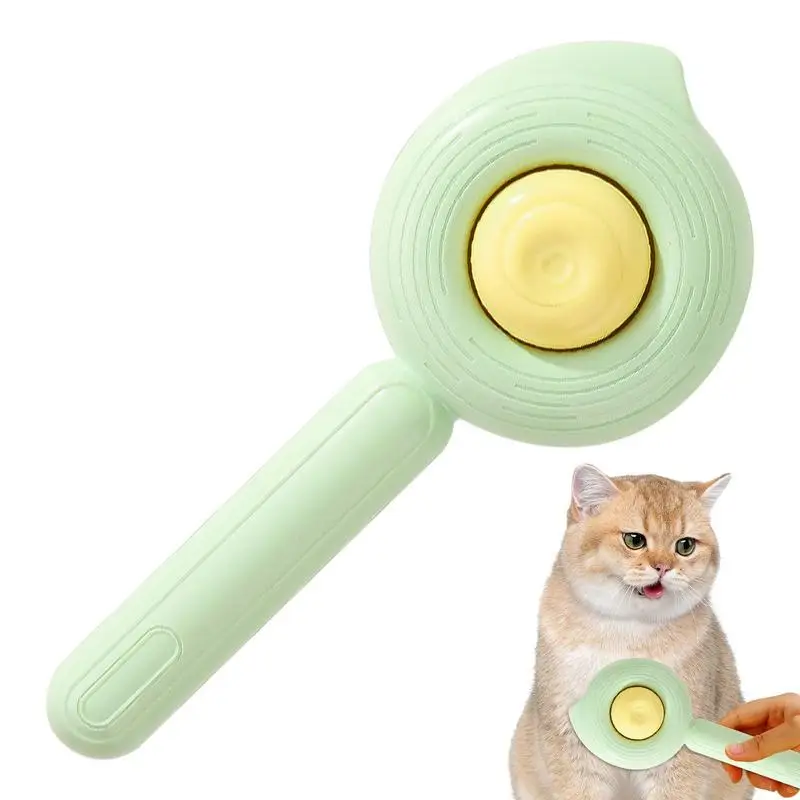 Щетка для груминга кошек, массажная Расческа для домашних животных, с удобной ручкой, самоочищающаяся