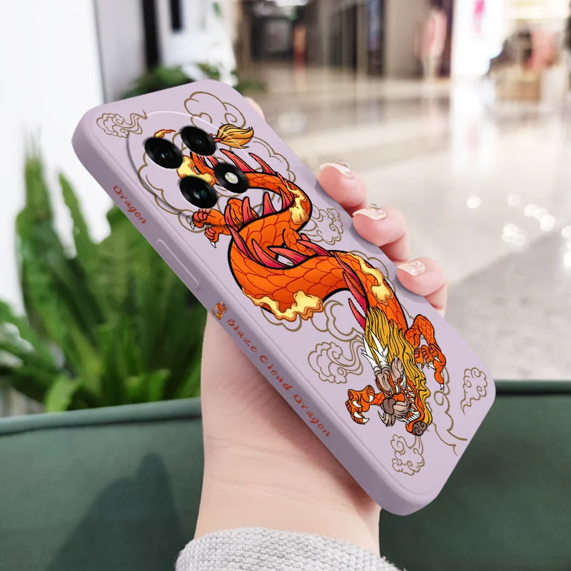 Red Flame Dragon Liquid Silicone Phone Case Cover