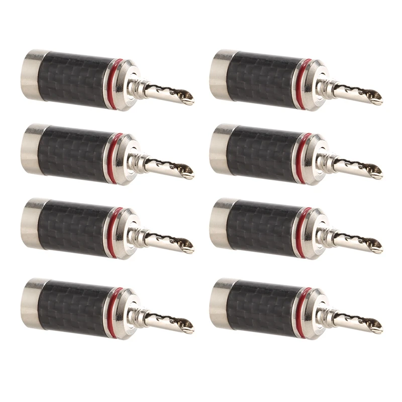 

FULL-8Pcs Banana Plugs Hi-End HIFI DIY Carbon Fiber Copper Plated Rhodium Electrical Audio Jack Banana Connector Plug