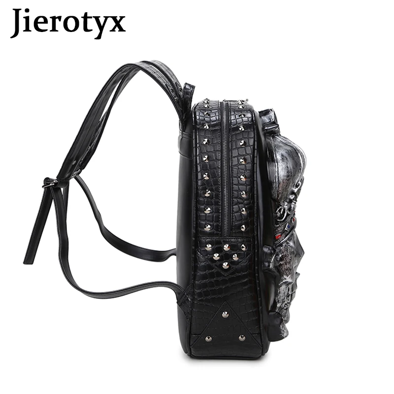 Фото Винтажный ранцевый рюкзак для подростков JIEROTYX с 3d-рисунком пиратского черепа №3