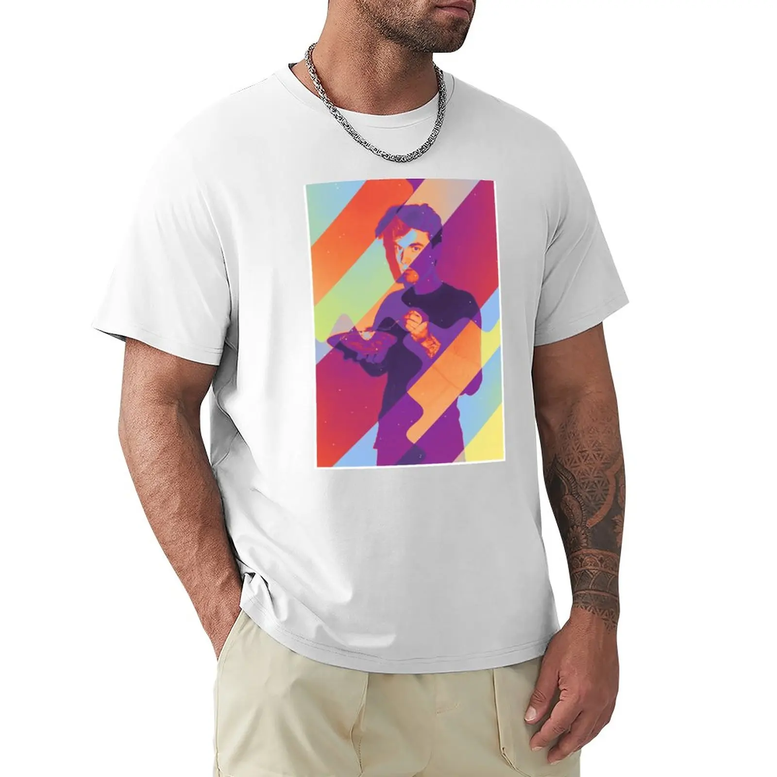 

David Byrne eating cereal - Crazy Colors T-Shirt boys white t shirts T-shirt short Men's cotton t-shirt