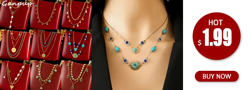 GANPUP 316L Edelstahl Perlen Kette Halskette Mode handgemachte Kragen wasserdicht hochwertige attraktive stilvolle Schmuck Geschenk – Detail 2