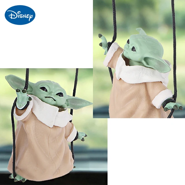 Disney Baby Yoda Auto Anhänger Anime Abbildung Spielzeug Yoda Auto  Rückspiegel Anhänger Ornamente Zubehör Dekorative Mann Geschenke Spielzeug