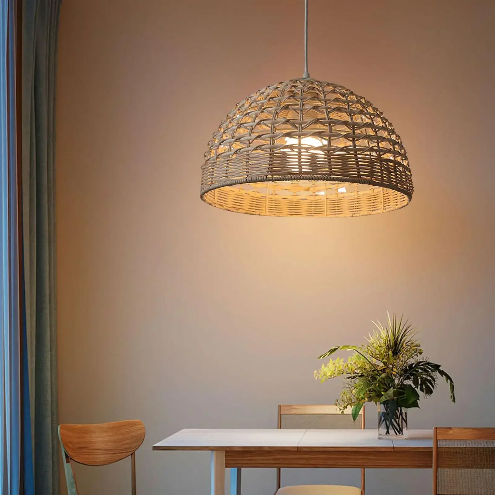 Woven Rattan Pendant Lantern 2
