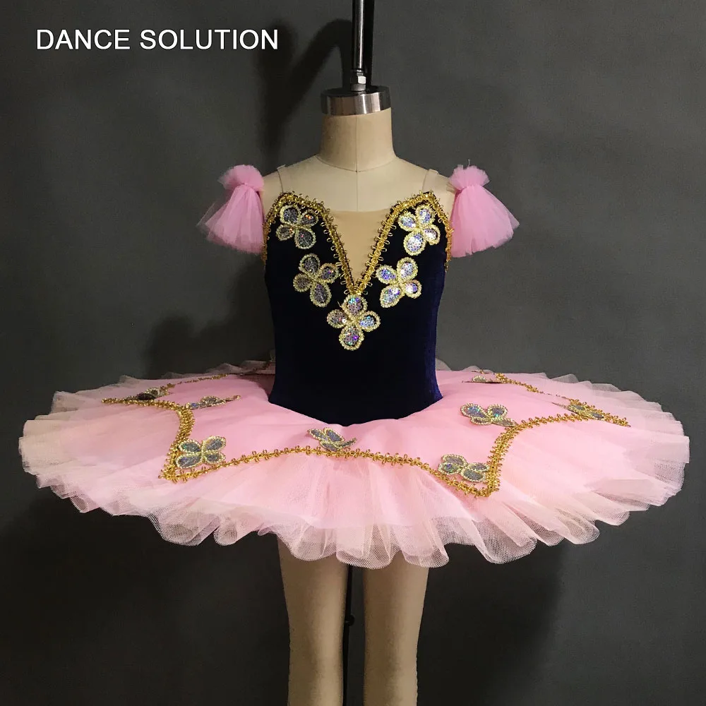 

Pre-professional Ballet Tutu Costumes Dark Blue Bodice with Pink Tutu Skirt Ballet Performance Dress for Girls & Women BLL123