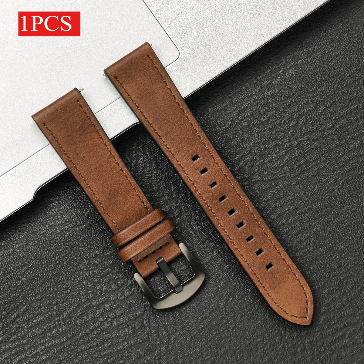 Premium 2-Piece 20mm Leather Breathe Strap Set - Universal Watchband Collection