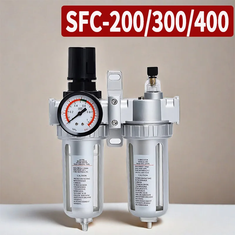 

Compressor Pneumatic Parts:SFC400 1/2",SFC300 3/8",SFC200 1/4" - Air Filter Regulator, Oil Water Separator, Trap Regulator Valve
