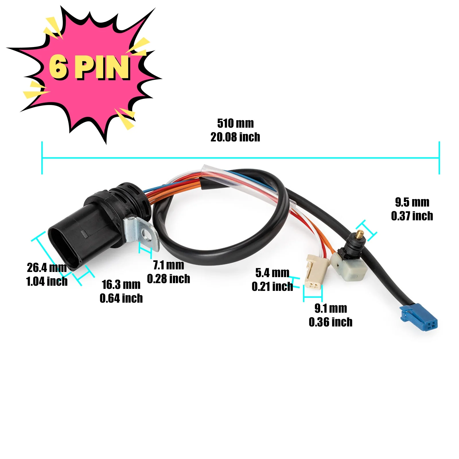09G927363 For VW For Audi 09G 6 Speed Auto Transmission Gearbox 6-pin Internal Harness Wiring 09G 927 363 09G927363B