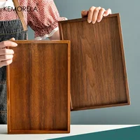 1PCS Retro Wooden Rectangular Storage Trays Hotel Dessert Dinner Tea Food Tableware Serving Tray Home Kitchen Wooden Tray 2