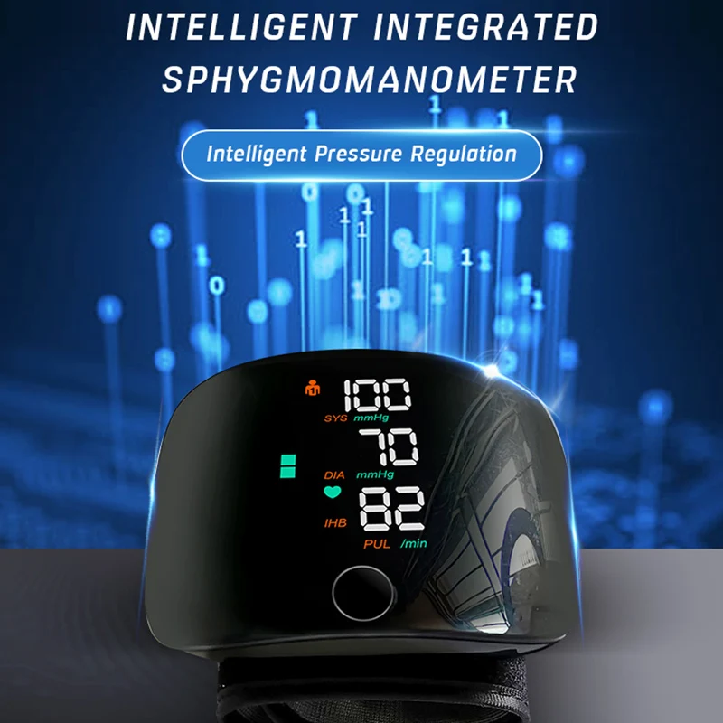 USB Rechargeable Wrist Blood Pressure Monitor English Voice Tonometer Best Automatic Digita Sphygmomanom BP