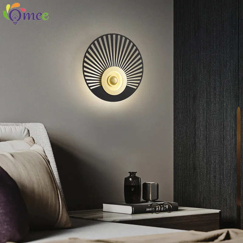 LED Wall Lamp Nordic Bedroom Bedside Fan-shaped Lighting for Living Room Corridor Aisle Stairs Wall Lights Home Decor Sconces