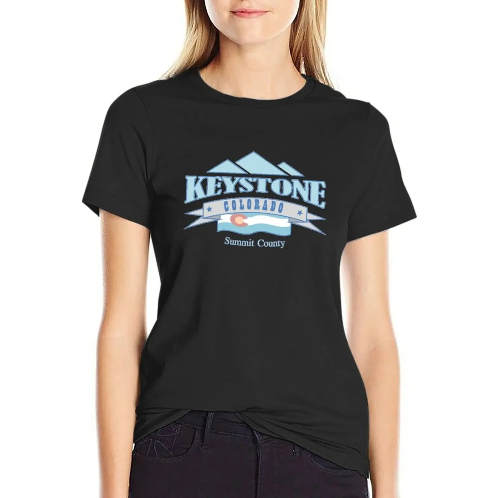 

Keystone - Colorado T-Shirt cute tops vintage clothes shirts graphic tees animal print shirt for girls t-shirts for Women cotton