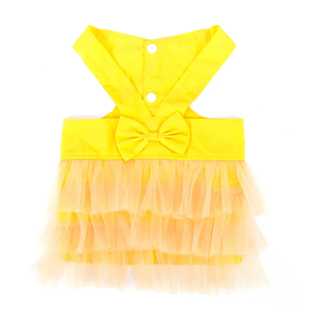 Elegant Lace Dog Dress with Bowknot - Breathable and Comfortable Pet Outfit
