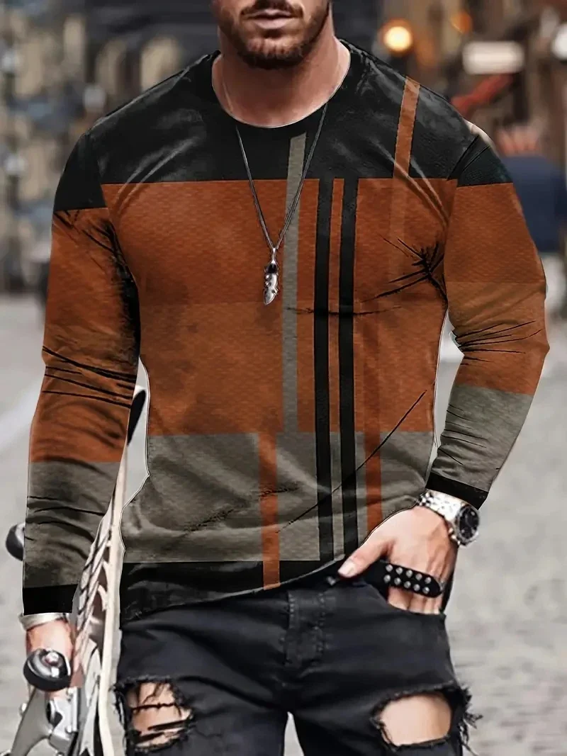 Men's Long Sleeve Retro Stylish Tees 1