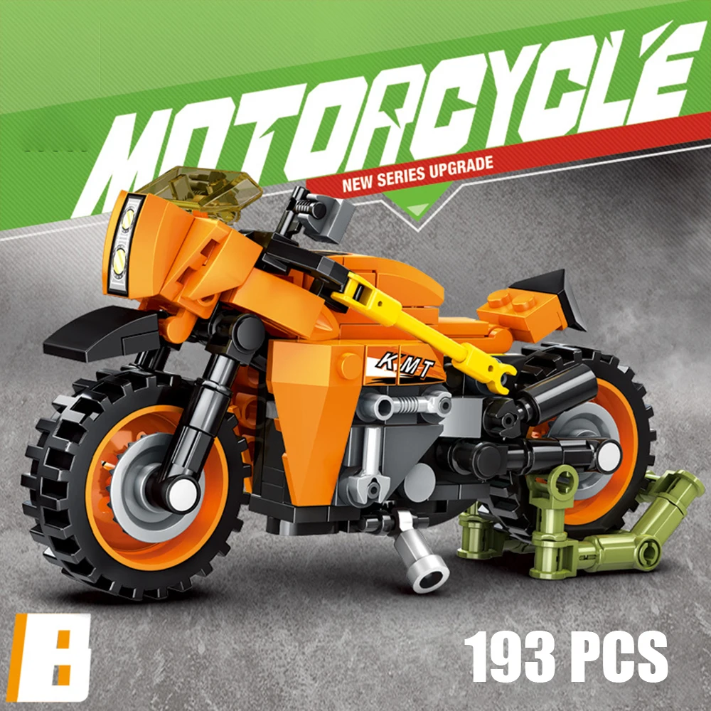 Motorcycle Building Blocks Puzzle Assembled Model Compatible with Brand Small Particle Toys for Children Adults Birthday Gifts