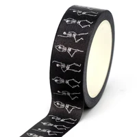 2024 NEW 1pc 10M Decor Dancing Skeleton Halloween Washi Tape for Scrapbooking Masking Tape Cute Journaling Stationery 1