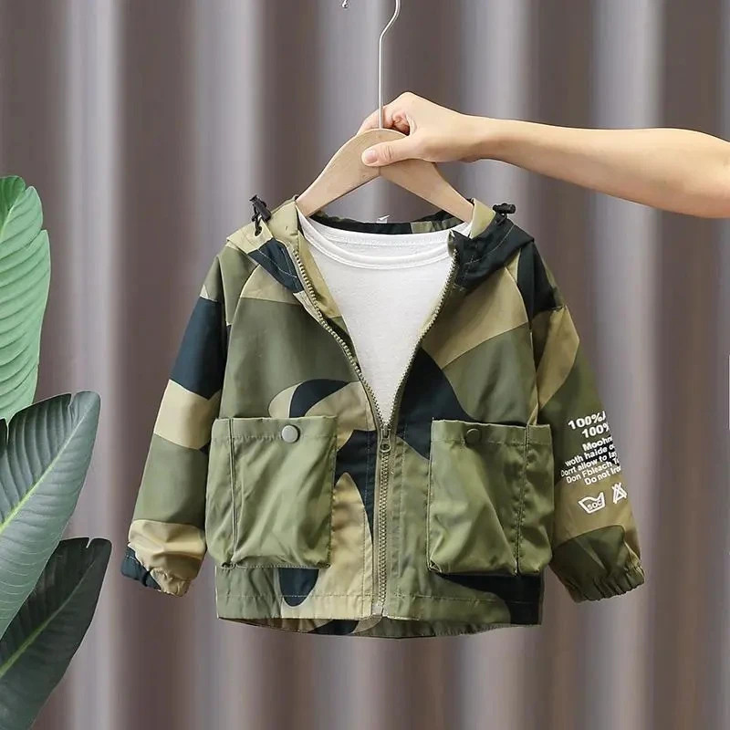 

Children Jackets Autumn Spring Kids Outerwear Coats Cute Camouflage Jackets for Boys Baby Boys Girls Windbreaker Coat