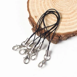 Lanyard Strap Cords with Lobster Clasp for DIY Jewelry and Keychain Accessories - Set of 50/100 Pieces (Black)