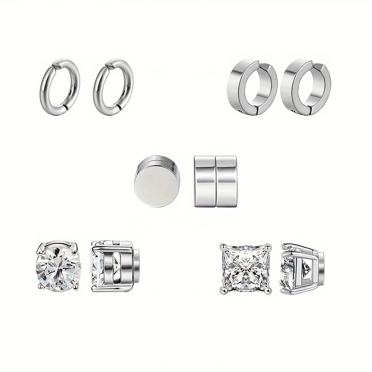 Stud Earrings 5-Pack for Men stud earrings ear accessories