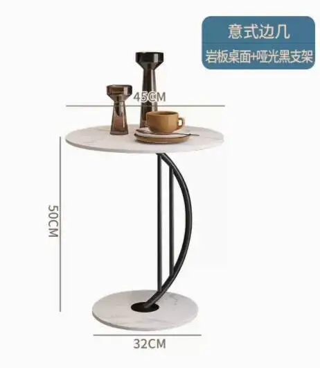 طاولة قهوة أنيقة وعصرية بتصميم رخامي وذهبي - قطعة...