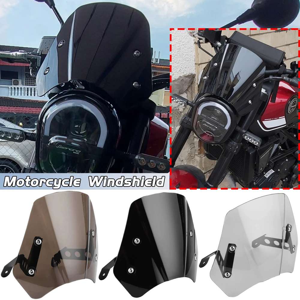 

for Benelli Leoncino 250 Windshield Retro Sports Windscreen Headlight Wind Deflectors Motorcycle Accessories Double Bubble Viser