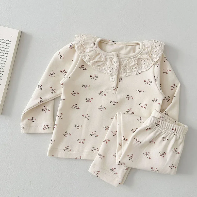 Cute Floral Baby Girls Pajamas 2PCS Set