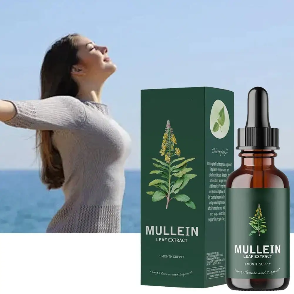 BIYODE Mullein Leaf Extract Drops Natural Ingredients Relieve Respiratory Bronchitis Expectorant Cough Suppressant Clearing Lung mullein leaf extract