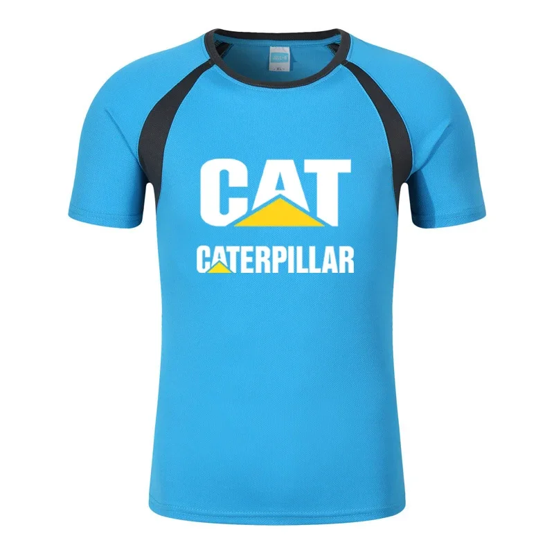 

2024 Fashion Summer New CAT Caterpillar Logo Printed Harajuku Casual Breathable Short Sleeve Popular Simplicity Solid Color Tees