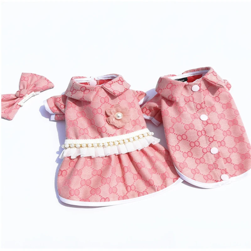 Fashion Brand Pet Clothes Pink Teddy Bear Bullfight Dog Clothes