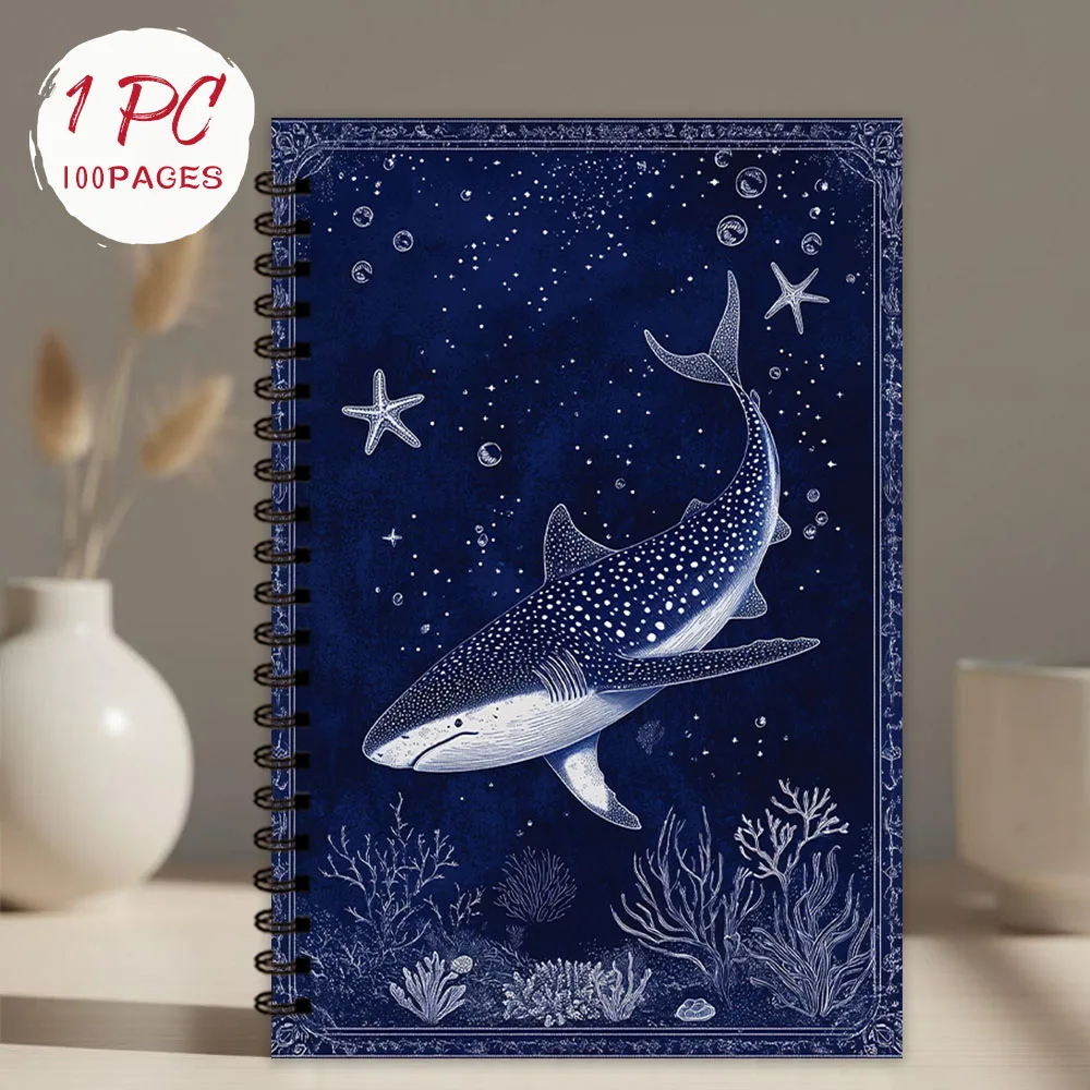수중 상어 노트, 저널, 빈 줄지어진 페이지, 필기용으로 이상적인 선물, 남녀 모두에게 영감을 주는 선물, 학생들에게 적합
