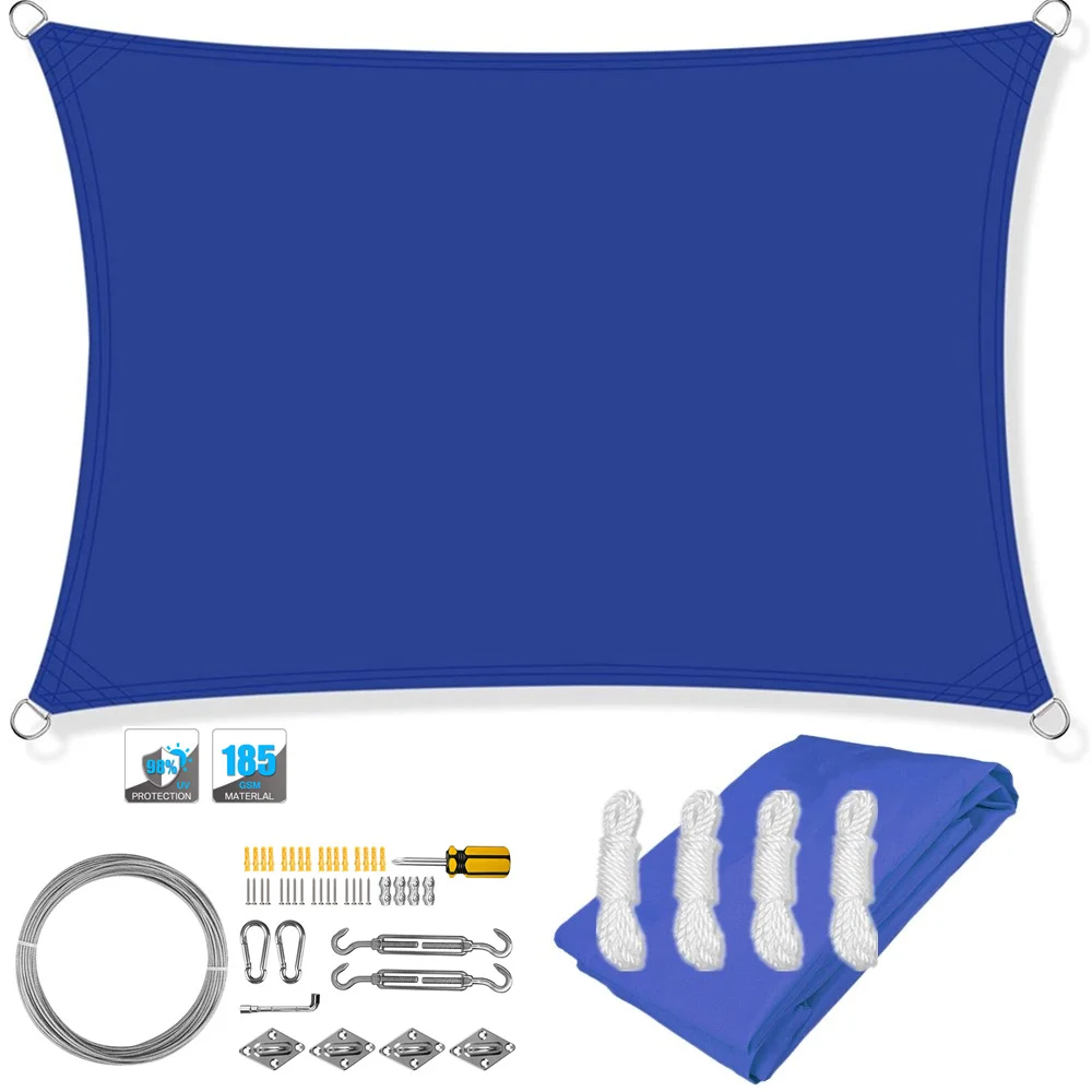 Waterproof Rectangle Sun Shade Sail Canopy for Outdoor Privacy and UV Protection
