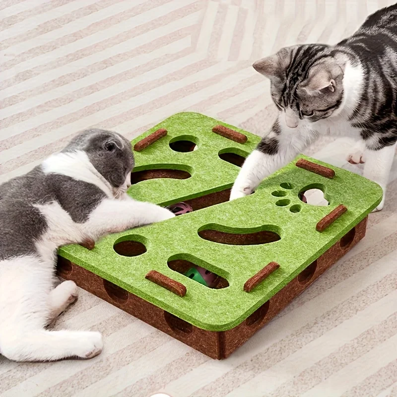 Interactive Cat Toy - Maze Tunnel  Bell for Playtime  Mental Engagement