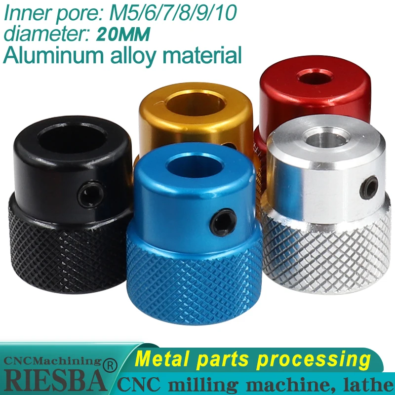 RIESBA 20mm 직경 알루미늄 합금 썸휠 미니 원형 로터리 머신 핸드휠 자..
