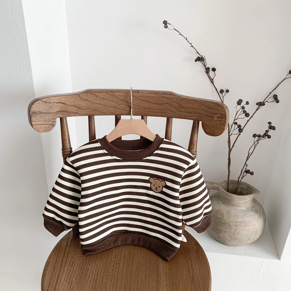 Children's Winter Round Neck 4 Color Korean Style Sweatshirt Children's Clothing Baby fleece-lined Boys and Girls Baby fleece-li 6